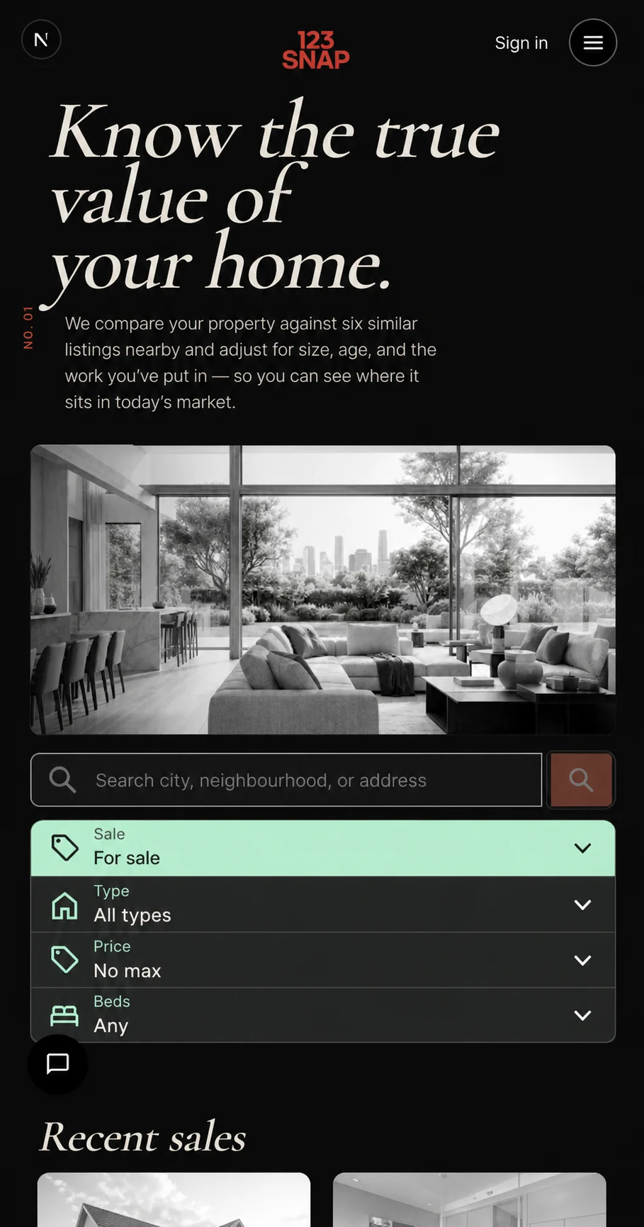 Noir Gallery template, mobile